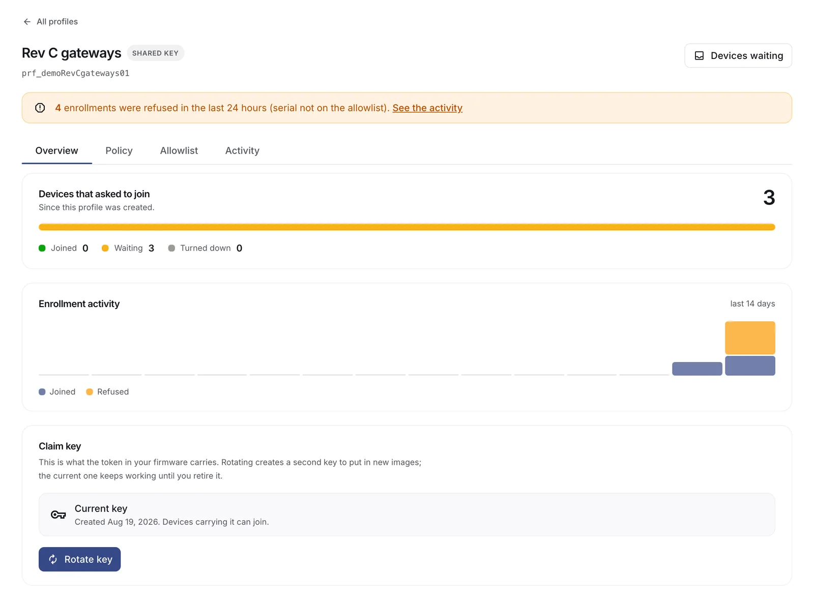 A provisioning profile.